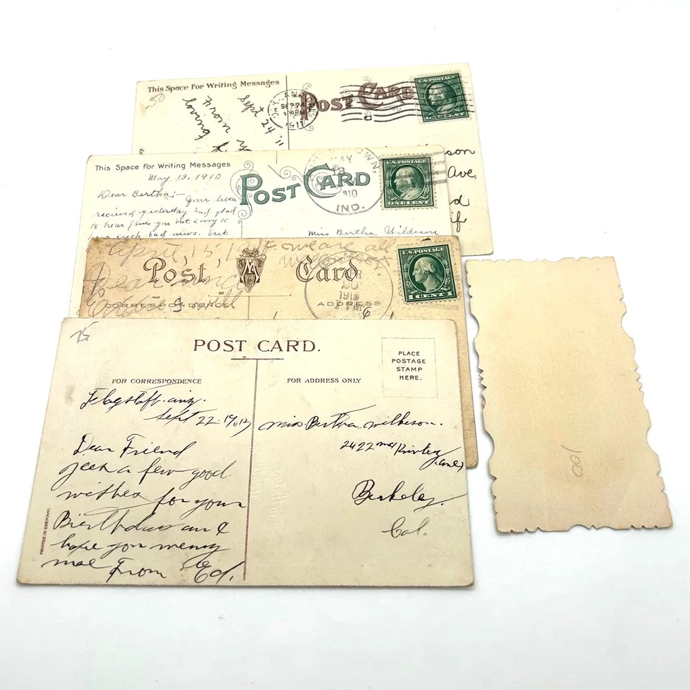 Antique Embossed Postcards Printed in Germany Lot of 5‎